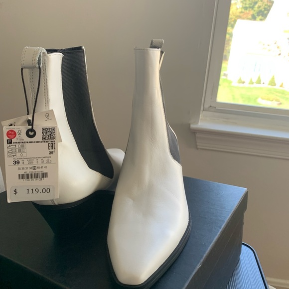 Zara white leather boots - Picture 5 of 9